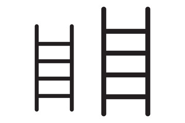 Step ladder icons set simple vector. Home metal. Stairway wooden