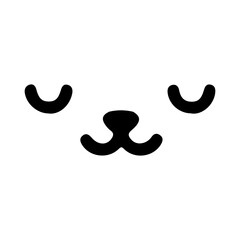 A cute black and white panda bear face with large eyes and a small nose © tinybrushcreations