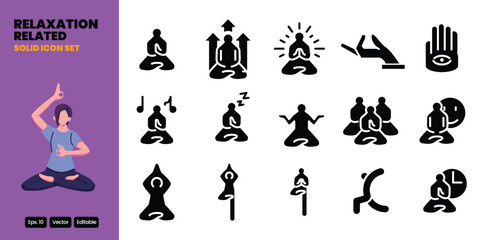 meditation related solid icon vector design good for web and mobile app