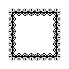 Ornamental Geometric Square Border Pattern Design with Symmetrical Shapes