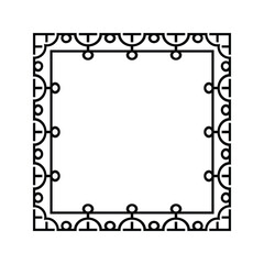 Ornamental Geometric Square Border Pattern Design with Symmetrical Shapes