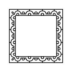 Ornamental Geometric Square Border Pattern Design with Symmetrical Shapes