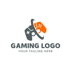 Game console and video games stick logo design template