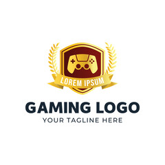 Game console and video games stick logo design template