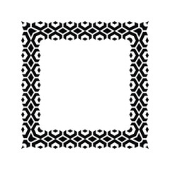 Obraz premium Ornamental Geometric Square Border Pattern Design with Symmetrical Shapes
