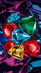 Abstract polygonal gems colors background Wallpaper
