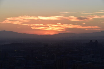 Sunset over Yerevan in Armenia