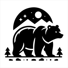 Bear silhouette vector. Vector illustration logo bear silhouette. various bear silhouettes on the white background