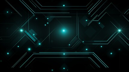 Obraz premium Teal and black minimalistic tech background