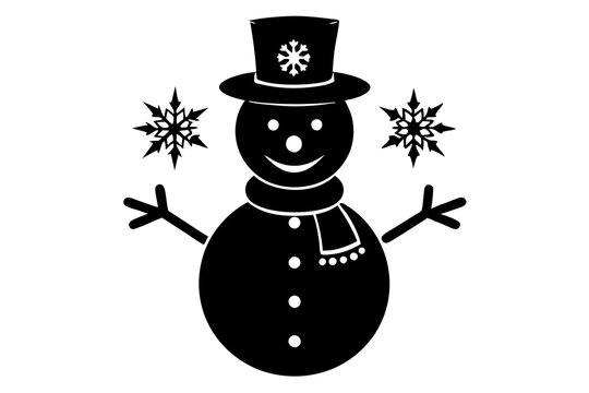 recommend clip art: snowman in silhouette Christmas theme,