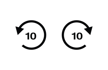 10 sec back or forward media player icons