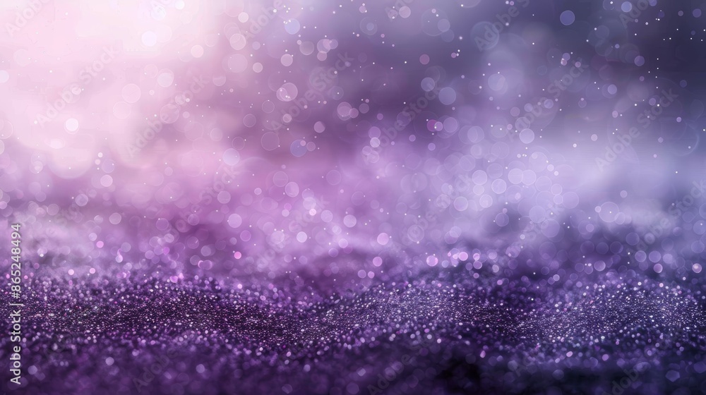 Poster abstract purple glitter background with soft light and bokeh effect. perfect for festive and magical