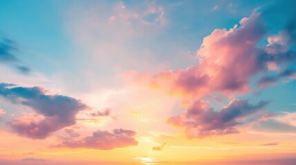 Obraz premium Dramatic sunset with vibrant hues of orange and pink reflecting on clouds