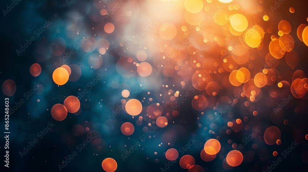Aufkleber abstract festive background with warm and cool bokeh lights.