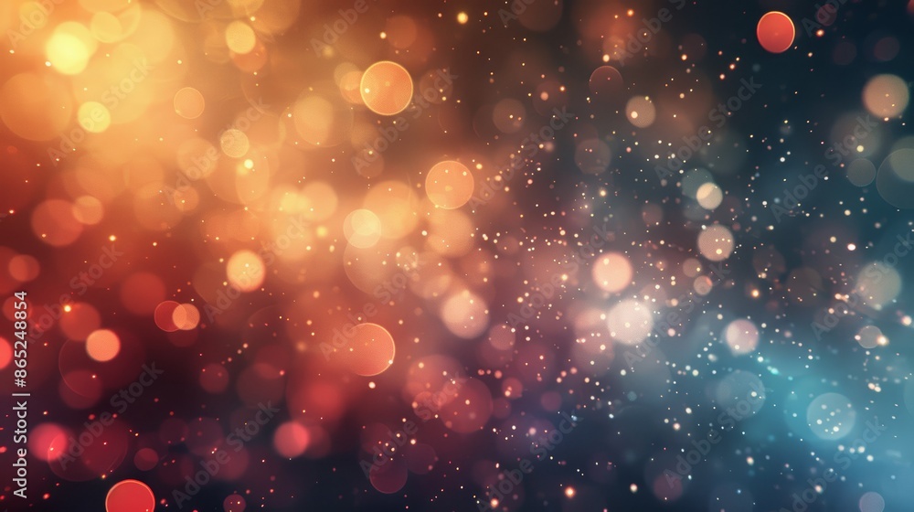 Aufkleber abstract background with colorful bokeh lights and sparkling dust particles. perfect for festive, ce