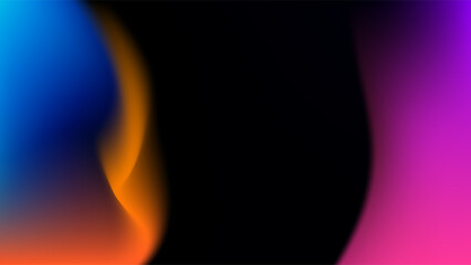 ABSTRACT DARK BACKGROUND ELEGANT GRADIENT MESH BLUE ORANGE PURPLE PINK SMOOTH COLOR DESIGN VECTOR TEMPLATE GOOD FOR MODERN WEBSITE, WALLPAPER, COVER DESIGN 