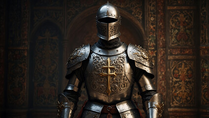 medieval knight in castle