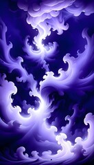 painting of a vortex of colorful smoke rising from a deep, dark hole in the earth. The smoke swirls and dances in the air, its vibrant hues contrasting with the inky blackness of the background.