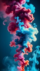 colorful smoke. With a resolution of 4K, the image is so lifelike that it seems to leap off the canvas, inviting the viewer to step into this mesmerizing world of smoke and shadow.