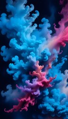 colorful smoke. With a resolution of 4K, the image is so lifelike that it seems to leap off the canvas, inviting the viewer to step into this mesmerizing world of smoke and shadow.