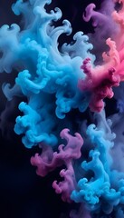 colorful smoke. With a resolution of 4K, the image is so lifelike that it seems to leap off the canvas, inviting the viewer to step into this mesmerizing world of smoke and shadow.