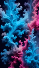 colorful smoke. With a resolution of 4K, the image is so lifelike that it seems to leap off the canvas, inviting the viewer to step into this mesmerizing world of smoke and shadow.