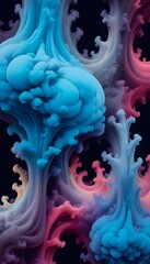 colorful smoke. With a resolution of 4K, the image is so lifelike that it seems to leap off the canvas, inviting the viewer to step into this mesmerizing world of smoke and shadow.