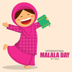 Vector illustration of Malala Day social media feed template