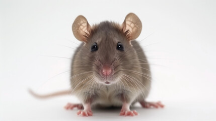 rat animal on a clean white background, Ai generated Images