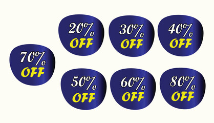  Eye-catching discount stickers of 80 70 60 50 40 30 20 percent off design, boost your sales
