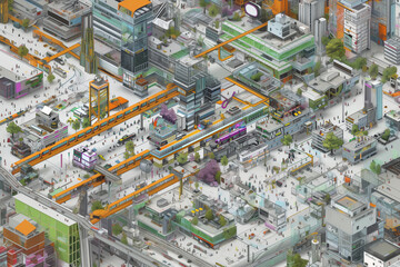 aerial view of the city