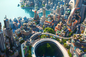 view of the city, background