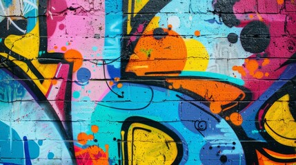 Obraz premium A vibrant graffiti wall with bold colors and artistic designs