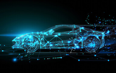 A car is using lines and dots on a backdrop.