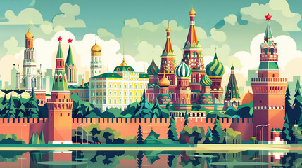Obraz premium Moscow Kremlin Tour: Exploring Russia's Iconic Seat of Power and Historical Landmarks
