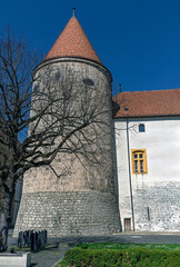 Castle wall and tower. City Yverdon-les-Bain, Switzerland  © Mikhail Blajenov