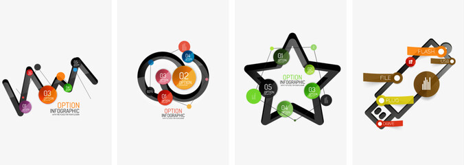 Set of geometric poster backgrounds with time line design infographics. Vector illustration For Wallpaper, Banner, Background, Card, Book Illustration, landing page