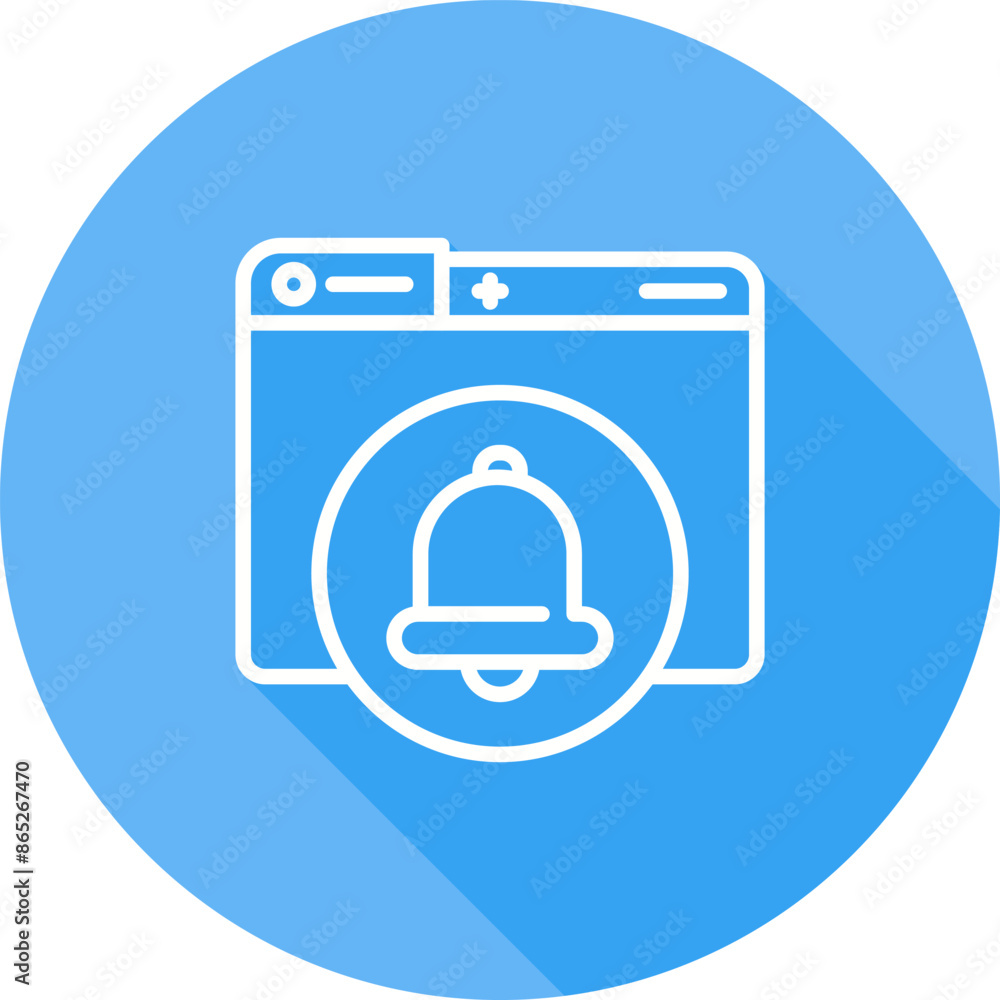 Sticker notification bell vector icon