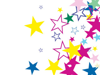 Obraz premium Object fountain organized from random sparcle star pictographs as fireworks.
