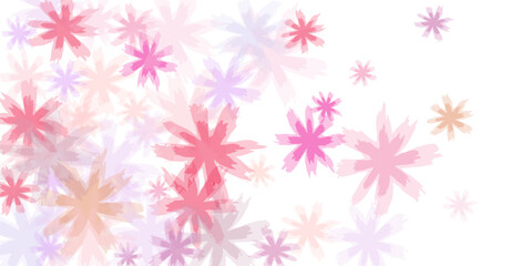 Falling cherry blooming flower parts vector..
