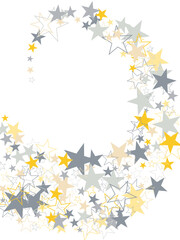 Object fountain organized from random sparcle star pictographs as fireworks.