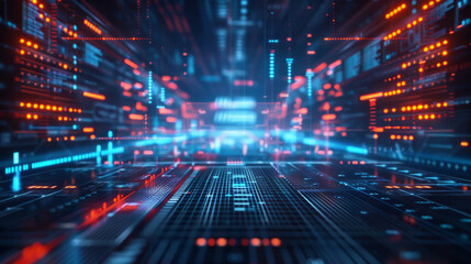 Abstract digital concept design for analysis and analytics with futuristic tech backdrop