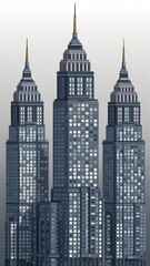 Fototapeta premium Skyscraper Day, and, Skyscraper Day Poster, Urban Architecture with. Happy Skyscraper Day, Greeting Against City Skyline Background, Happy Skyscraper Day Poster, Poster, Banner. 