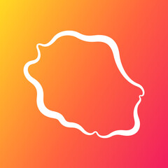 Reunion - Outline Map on Gradient Background