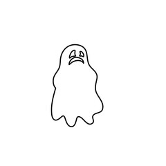 Halloween ghost line art