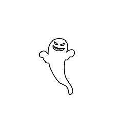 Halloween ghost line art