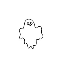Halloween ghost line art