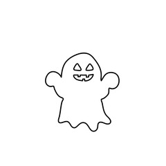 Halloween ghost line art