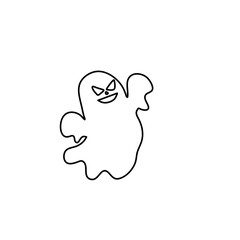 Halloween ghost line art