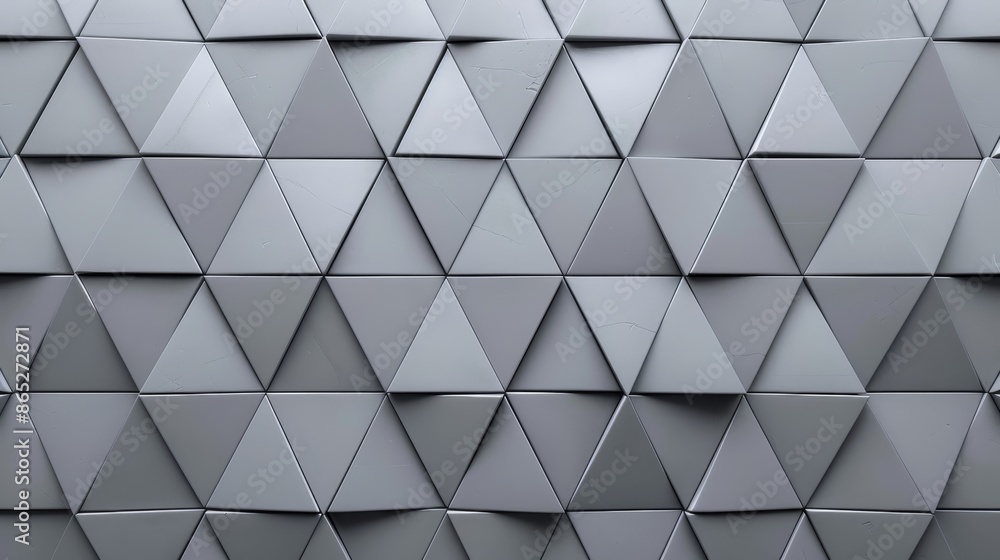 Poster using polished concrete blocks, semigloss 3d tiles form a triangle background. 3d render.